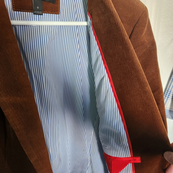 Jcrew womens Campbell chestnut brown Corduroy Blazer size8 - Picture 3 of 6